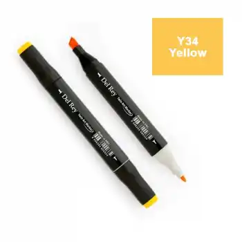 Del Rey Twın Marker Y34 Yellow Çift Uçlu Grafik Kalemi Mn-dr034