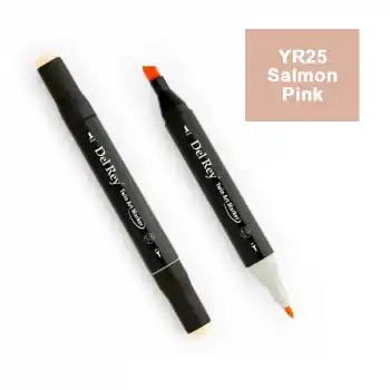 Del Rey Twın Marker Yr25 Salmon Pink Çift Uçlu Grafik Kalemi Mn-dr025