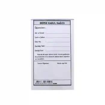 DİLMAN DERSE KABUL KAĞIDI 100LÜ