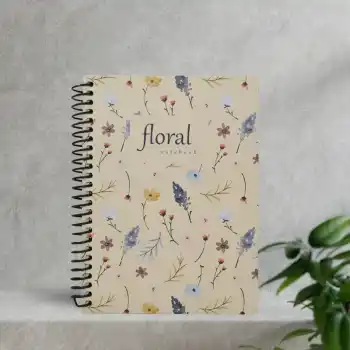 Dilman Flower 16x22 80 Yp Çizgili Spiralli Defter