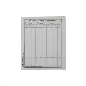 DİLMAN ÖĞRENCİ GÜNLÜK YOKLAMA FİŞİ 10 DERSLİ 100LÜ