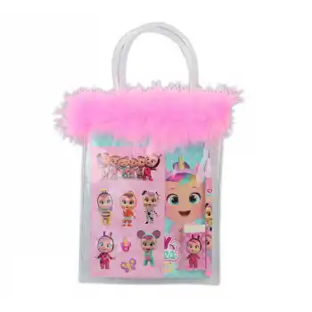 DOLPHIN CRY-7746 CRY BABY KIRTASİYE SETİ TÜYLÜ PVC ÇANTALI