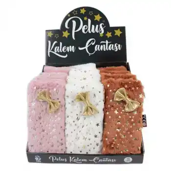 DOLPHIN PC-630 PELUŞ KALEM ÇANTASI YALDIZLI KÜÇÜK
