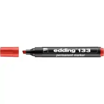 EDDİNG 133 KIRMIZI PERMANENT KALEM KESİK UÇ