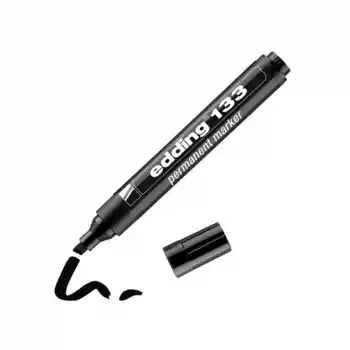 EDDİNG 133 SİYAH PERMANENT KALEM KESİK UÇ