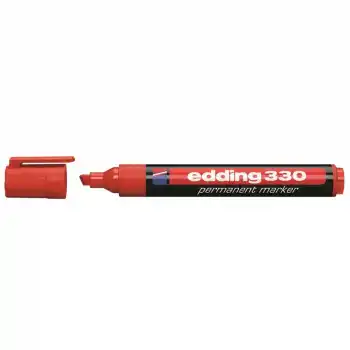 Edding 330 Kırmızı Permanent Kesik Uç Marker Kalem