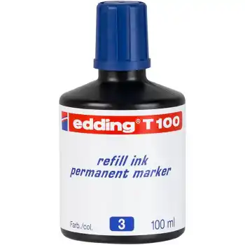 EDDİNG T100 MAVİ PERMANENT MÜREKKEP 100ML