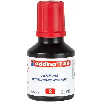 Edding T25 Kırmızı Permanent Mürekkep 25ml