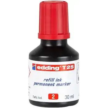 EDDİNG T25 KIRMIZI PERMANENT MÜREKKEP 25ML