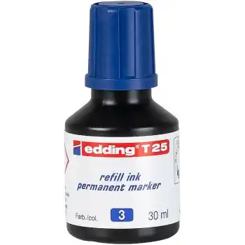 EDDİNG T25 MAVİ PERMANENT MÜREKKEB 25ML