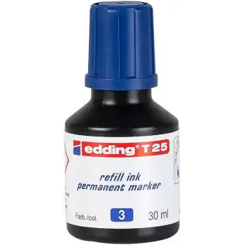 EDDİNG T25 MAVİ PERMANENT MÜREKKEB 25ML