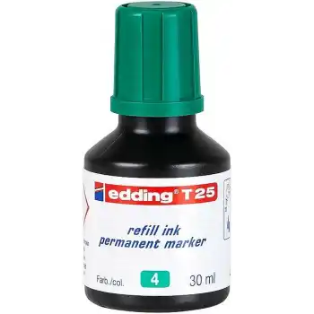 EDDİNG T25 YEŞİL PERMANENT MÜREKKEB 25ML
