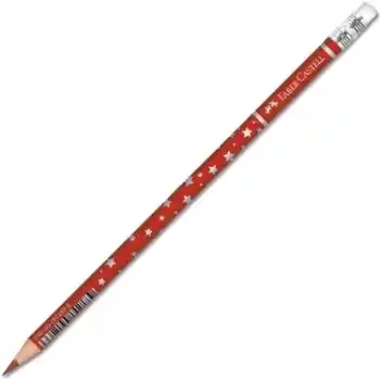 FABER KIRMIZI BAŞLIK KALEMİ YILDIZ SİLGİLİ 1131459001