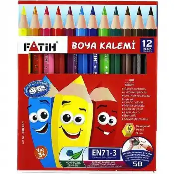 FATİH 12 RENK 1/2 YARIM BOY KURU BOYA 33012