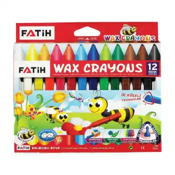 FATİH 12 RENK WAX CRAYON JUMBO ÜÇGEN MUM BOYA 50220CB12R
