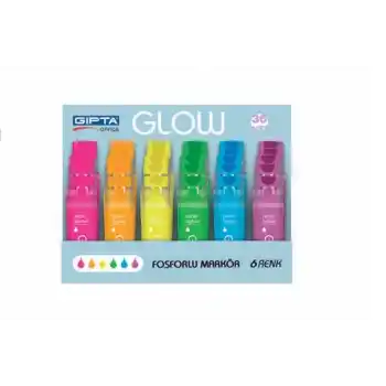 GIPTA FOSFORLU KALEM GLOW NEON 36 LI STAND F1578