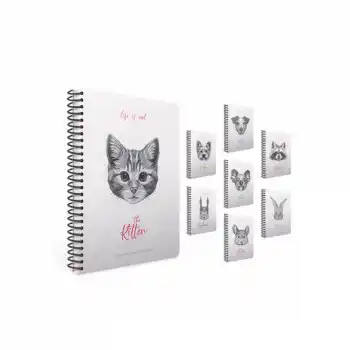 GIPTA LIFE IS COOL 19X26 120 YP KARELİ SPİRALLİ SERT KPK DEFTER 4683