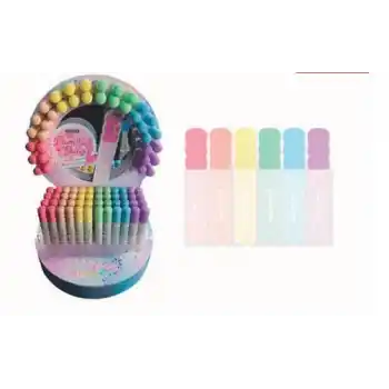 GIPTA LUMISTICK SHINY SİMLİ 6 RENK FOSFORLU KALEM 180 Lİ STAND F1728