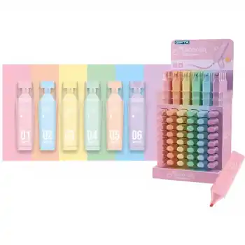 GIPTA PASTEL FOSFORLU KALEM 180 Lİ STAND F1566