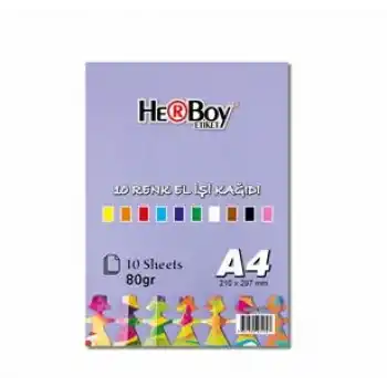 HERBOY A4 ELİŞİ KAĞIDI 10 LU KARIŞIK HRB-3160 (KAMPANYA)