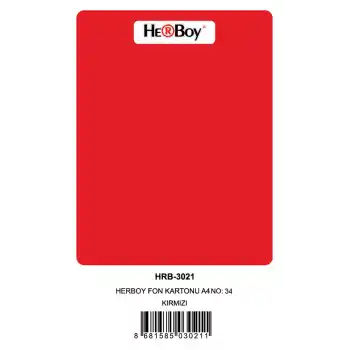 HERBOY FON KARTONU A4 KIRMIZI 160 GR NO:34 100 LÜ HRB-3021
