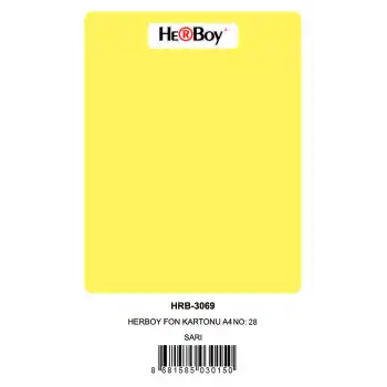 HERBOY FON KARTONU A4 SARI 160 GR NO:28 100 LÜ HRB-3015