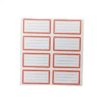 HERBOY KIRMIZI ÇİZGİLİ OKUL ETİKETİ 5 Lİ POŞET HRB-0128