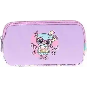 KAUKKO L8101 KIDS&LOVE 3 BÖLMELİ KALEM ÇANTASI PULLU RUGAN OWL