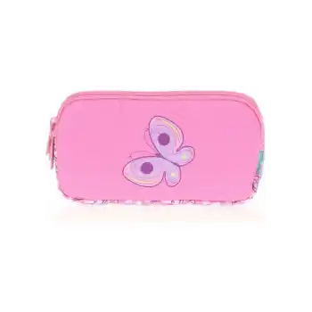 KAUKKO L8106 KIDS&LOVE 3 BÖLMELİ KALEM ÇANTASI RUBBER BUTTERFLY