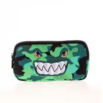 KAUKKO L8121 KIDS&LOVE 3 BÖLMELİ KALEM ÇANTASI SQUARE DINOSAUR