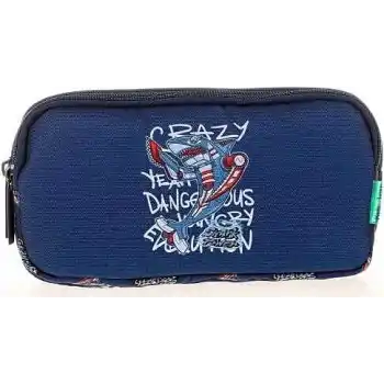 KAUKKO L8124 KIDS&LOVE 3 BÖLMELİ KALEM ÇANTASI FAST SHARK