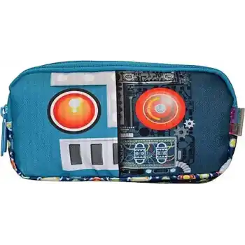 KAUKKO L8130 KIDS&LOVE 3 BÖLMELİ KALEM ÇANTASI SWEET ROBOT