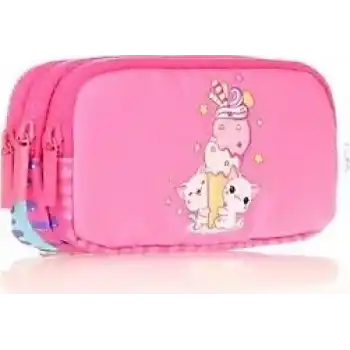 KAUKKO L8163 KIDS 3 BÖLMELİ KALEM ÇANTASI CUBE ICE CREA