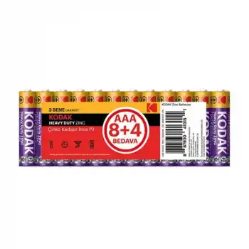 KODAK AAA 8+4 İNCE PİL ÇİNKO KARBON 30413153