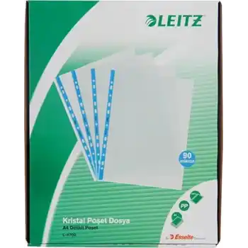 LEITZ L-4700T KRİSTAL POŞET DOSYA MAVİ 90 MİK. 100  LÜ