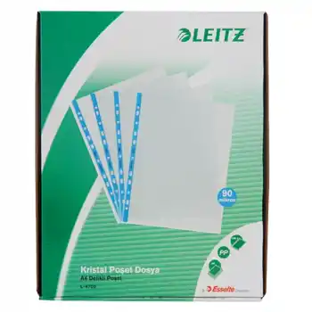 LEITZ L-4700T KRİSTAL POŞET DOSYA MAVİ 90 MİK. 100  LÜ