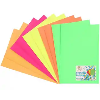 LINO 20X30 FOSFORLU FON KARTONU 5 RENK 10 LU PP-0151