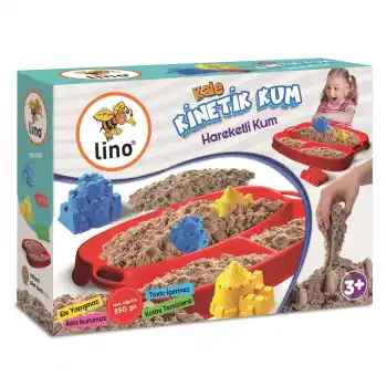 LINO KİNETİK KUM SETİ KALE TEMALI 350 GR KUM+KÜREK+4 KALIP LN-551
