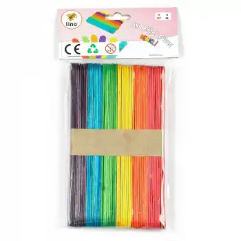 Lıno Rbz-031 Ahşap Çubuk Renkli Geniş 15 Cm 50 Li