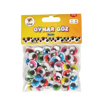 LINO RBZ-150 OYNAR GÖZ 15MM RENKLİ 50 Lİ