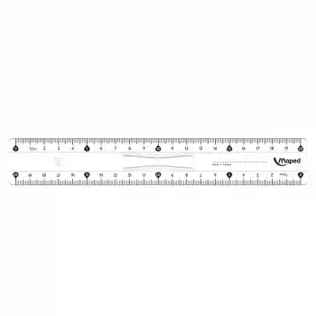Maped 146108 20 Cm Trıple Desimetre Kristal Cetvel