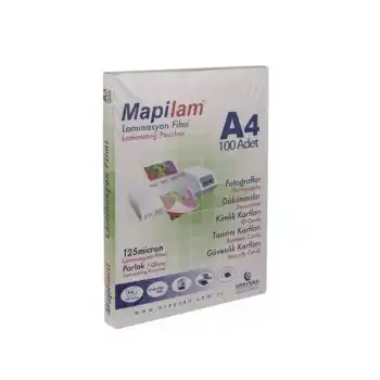 MAPİ A4 LAMİNASYON KAPLAMA 125MİC. 1021204 (KAMPANYA)
