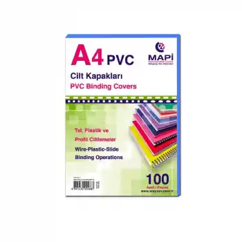 MAPİ A4 PVC CİLT KAPAĞI MAVİ 160MİC. 2040204 (KAMPANYA)