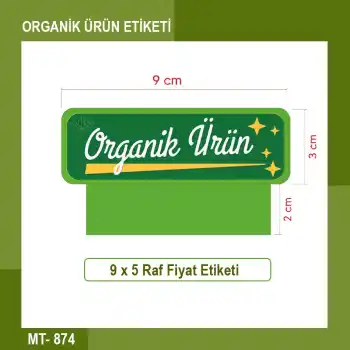Market Raf Önü Organik Ürün Etiketi Karton 50 Adet