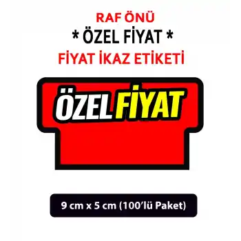 Market Raf Önü ÖZEL FİYAT Karton Fiyat Etiketi, 5 cm x 9 cm, Rafa Takılabilir 100 Adet