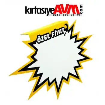 Raf Önü Rafa Geçmeli ÖZEL FİYAT Baskılı Yıldız Şekilli Karton Market Fiyat Etiketi 13,5 cm x 20 cm (100lü Paket)