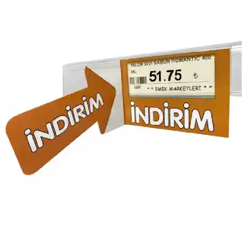 Market Rafı İndirim Kulakçığı 10 Adet PVC Turuncu Renk