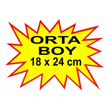 Market Karton Yıldız Etiket 24x18 cm. Market Mağaza Reyon Sarı Yıldız Karton 100 Adet