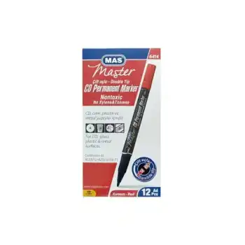 MAS 6414 PERMANENT KALEM KIRMIZI ÇİFT UÇLU