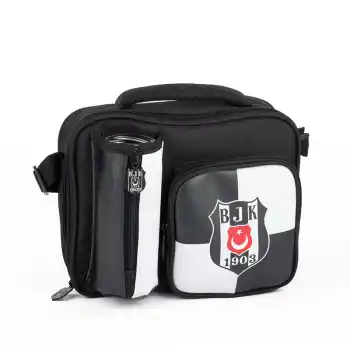 ME 25362 BEŞİKTAŞ BJK 1903 LOGO DESENLİ SUNİ DERİ BESLENME ÇANTASI